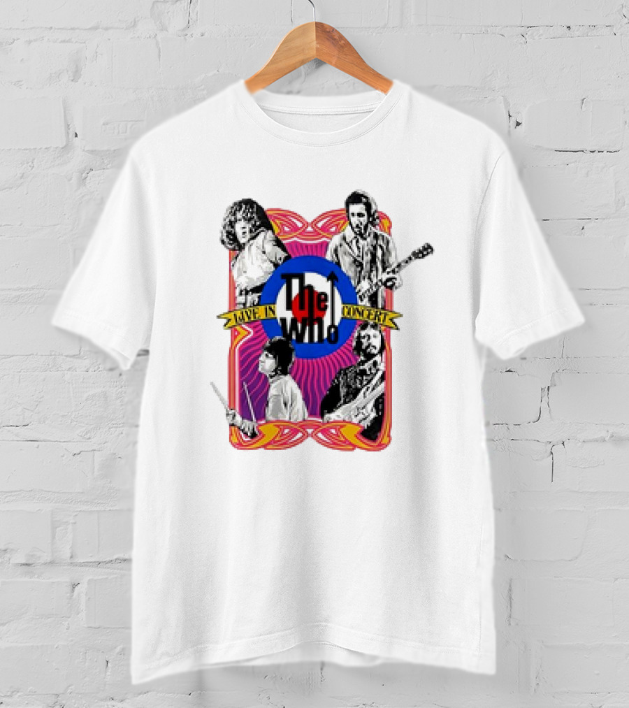 The Who Live In Concert Retro Collage T-Shirt