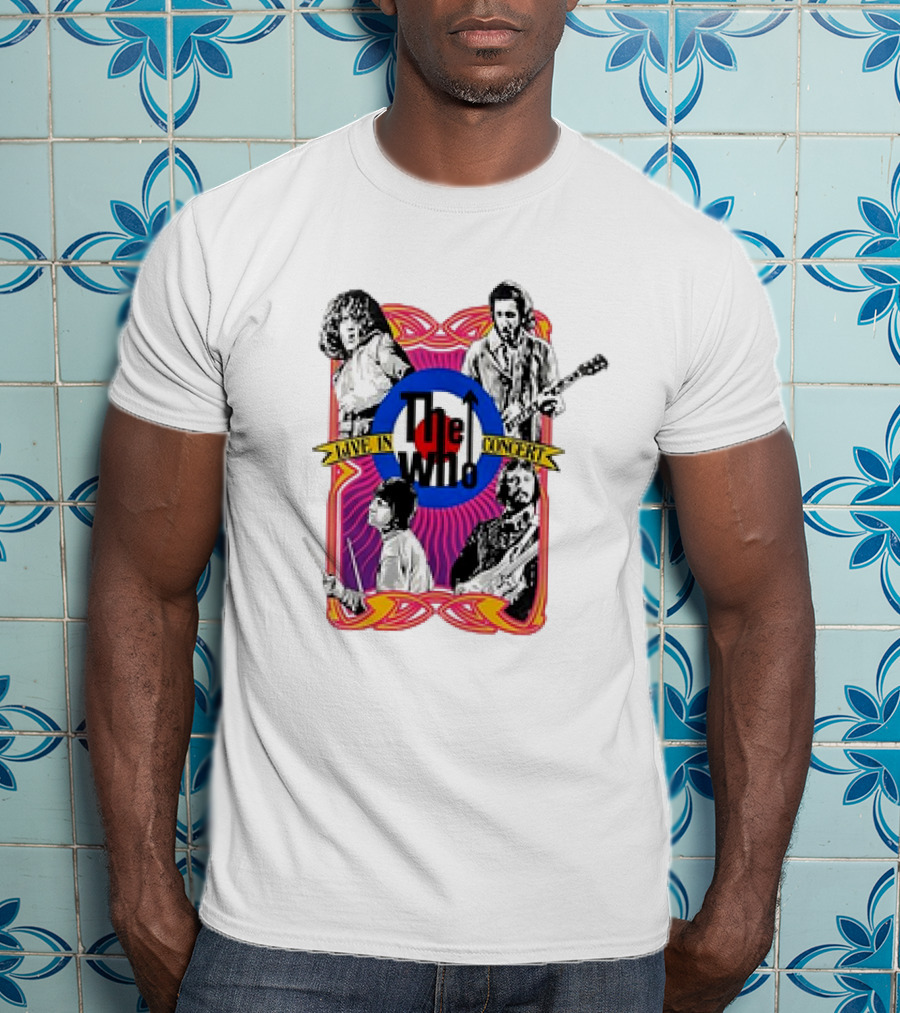 The Who Live In Concert Retro Collage T-Shirt