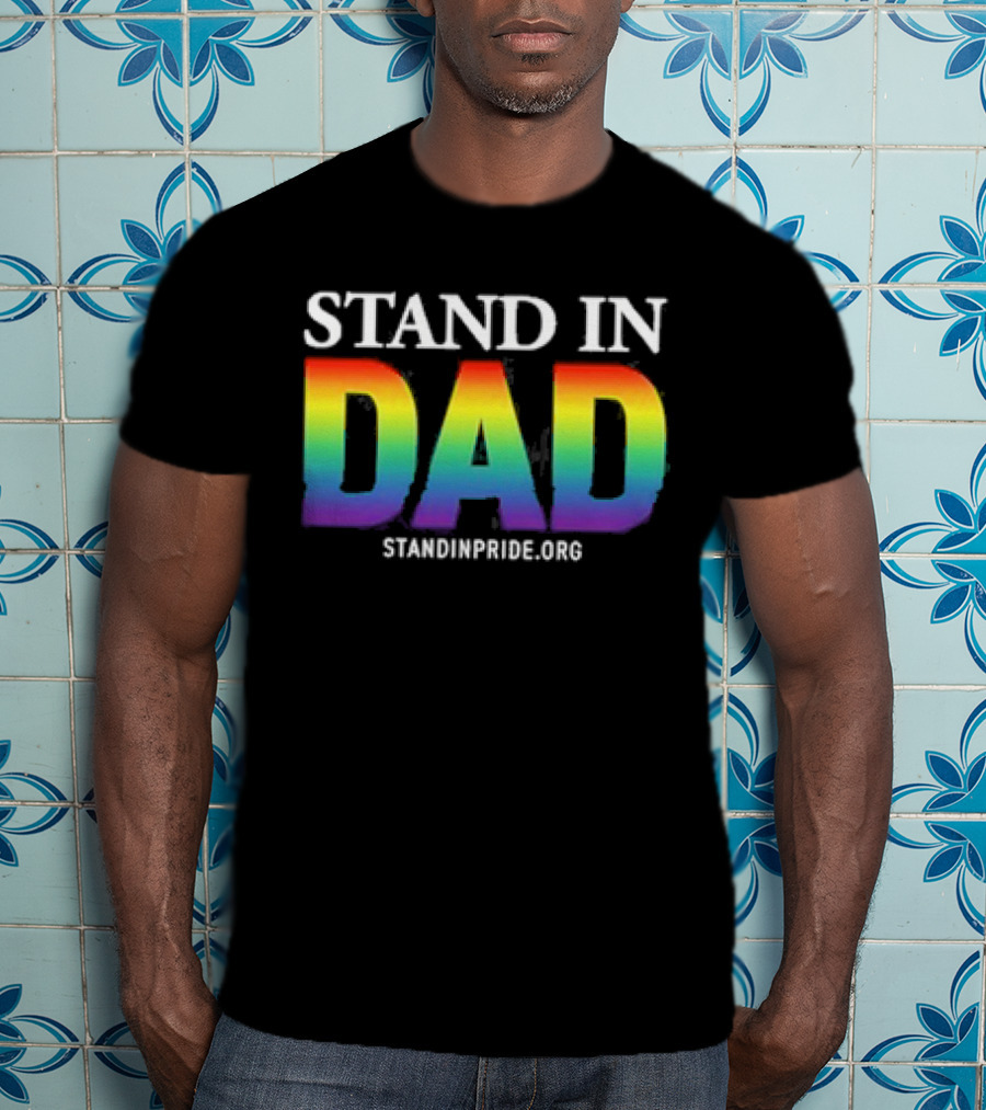 Stand In Dad Pride Rainbow Christmas Ornament Custom Name T-Shirt