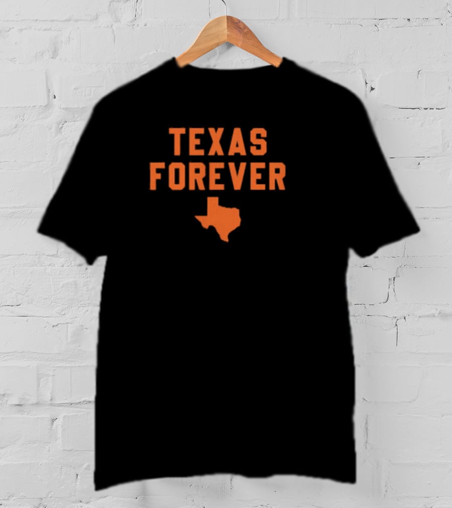 Texas Forever Texas Longhorns Football Map T-Shirt