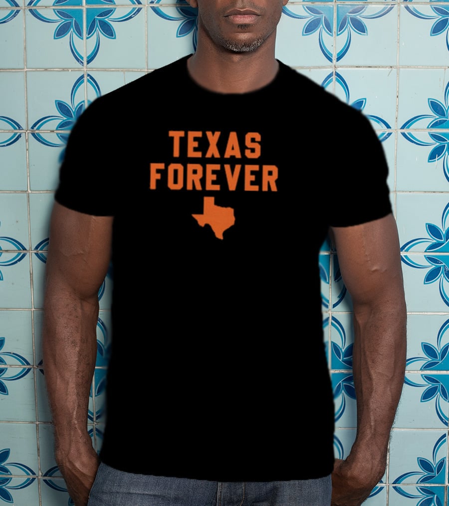 Texas Forever Texas Longhorns Football Map T-Shirt