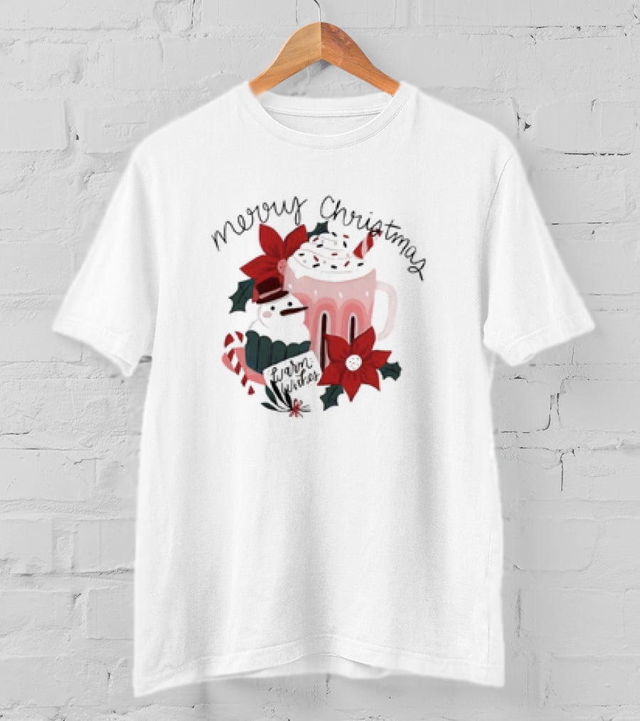 Merry Christmas Warm Wishes Hot Chocolate T-Shirt
