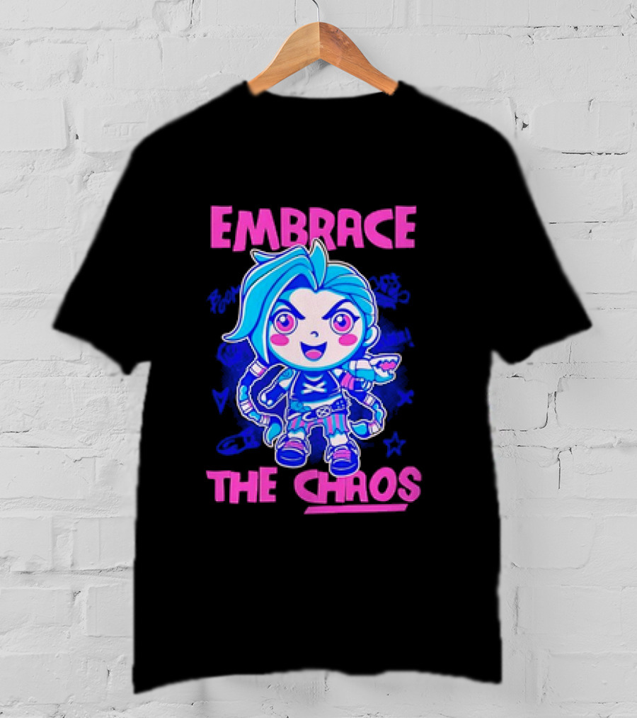 Embrace The Chaos Jinx League Of Legends Arcane Graffiti T-Shirt