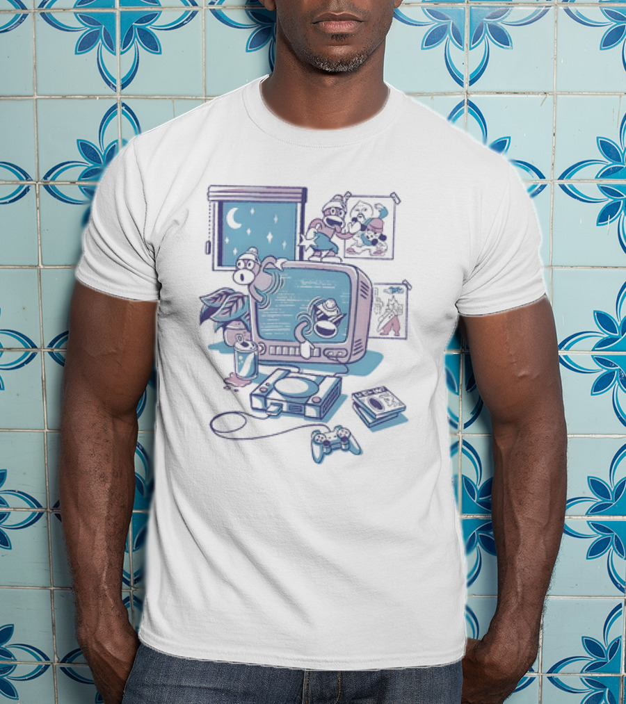 Ape Escape Carefree Days Retro Gaming Vibe Nights T-Shirt