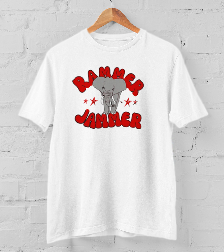 Rammer Jammer Elephant Stars Alabama Football T-Shirt