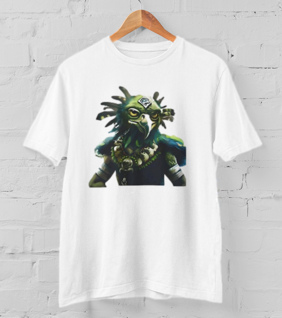 Seattle Seahawks Vintage Mascot Fantasy Bird God T-Shirt