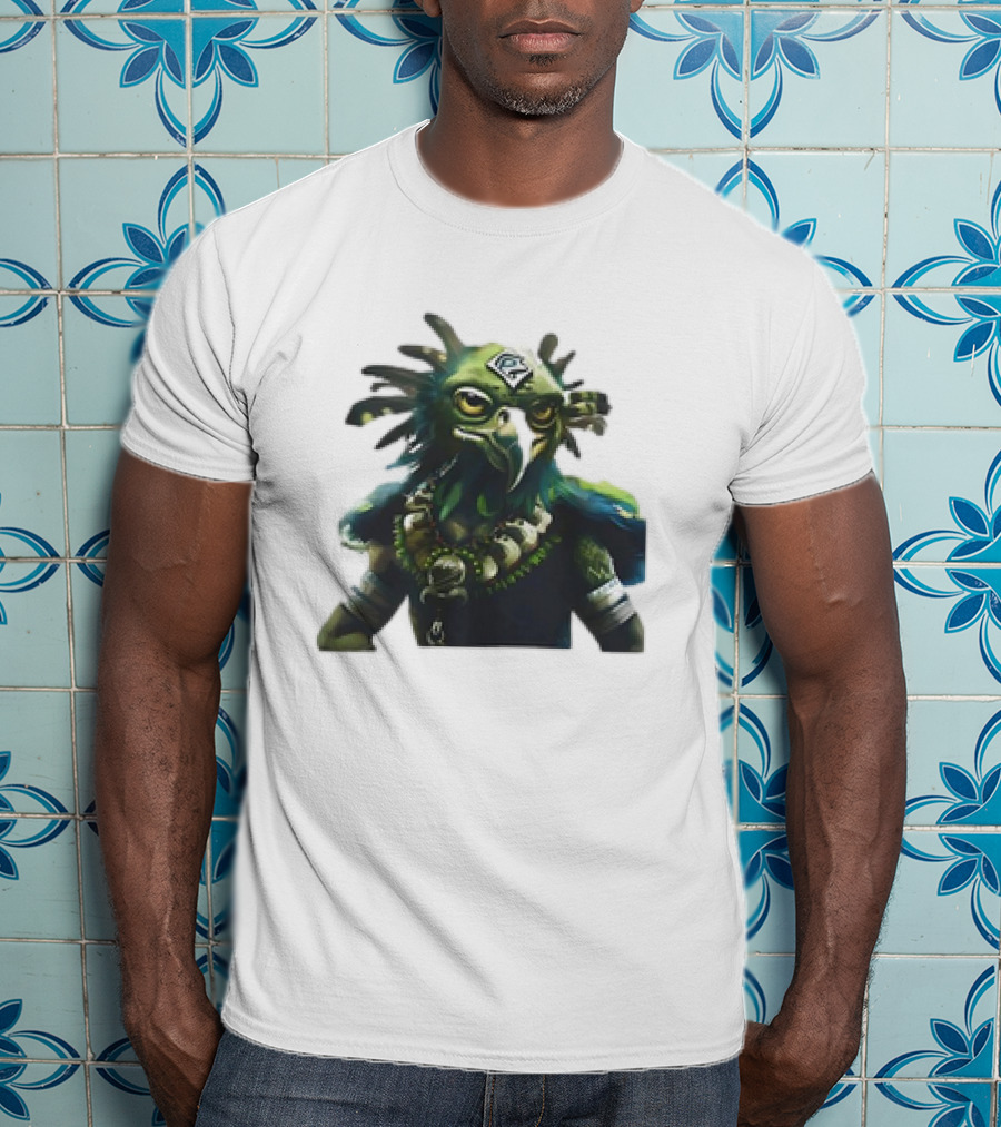 Seattle Seahawks Vintage Mascot Fantasy Bird God T-Shirt