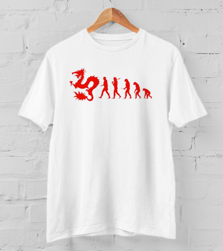 Dean Blunt Evolution With Red Dragon And Human Figures Progression T-Shirt