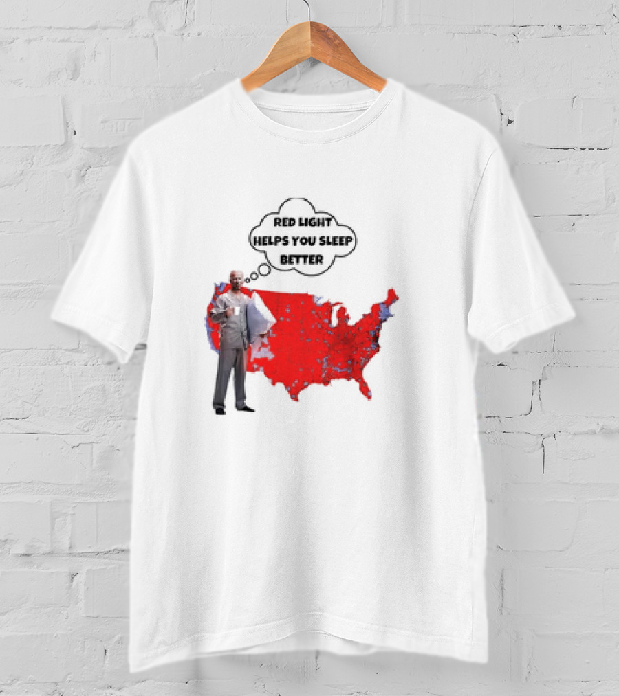 Red Light Helps You Sleep Better USA Map T-Shirt