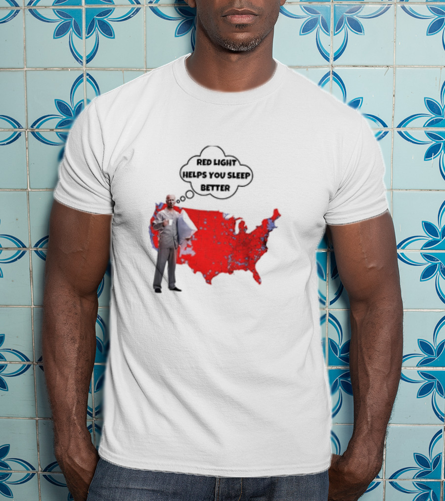 Red Light Helps You Sleep Better USA Map T-Shirt