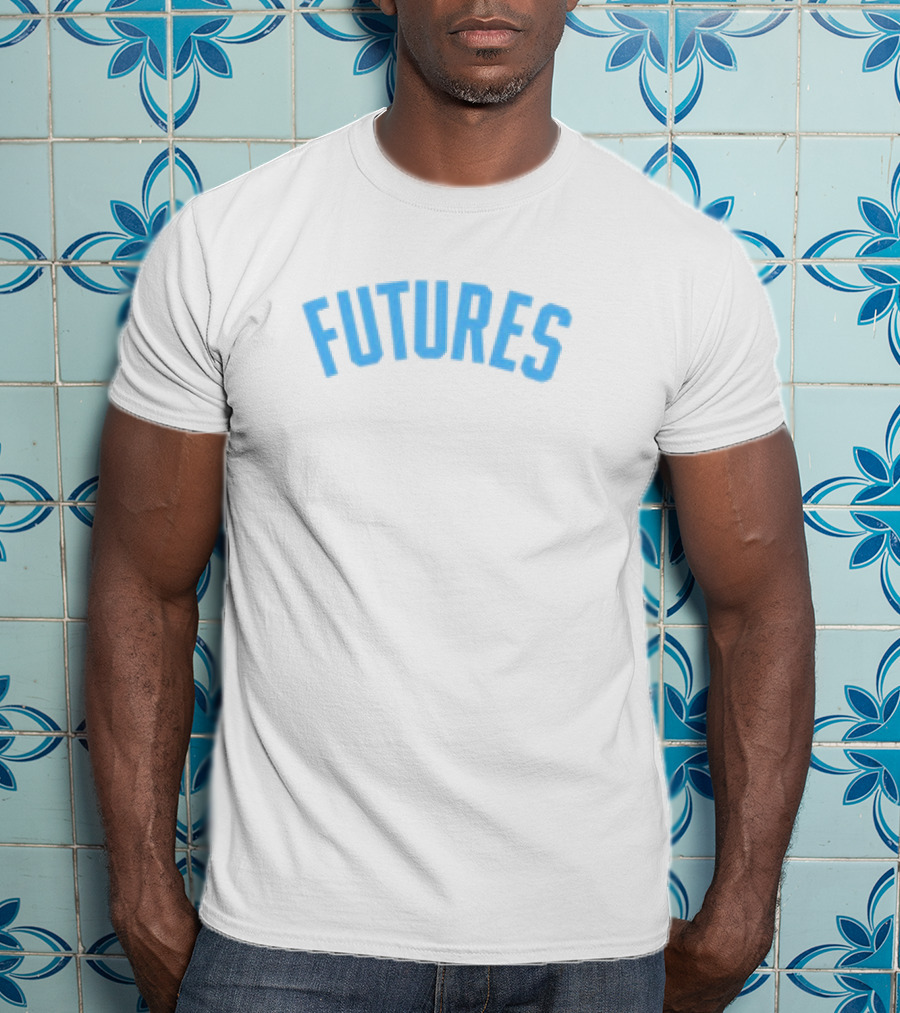 Futures Oxford Pennant Applique Vintage-Inspired Blue Typography T-Shirt