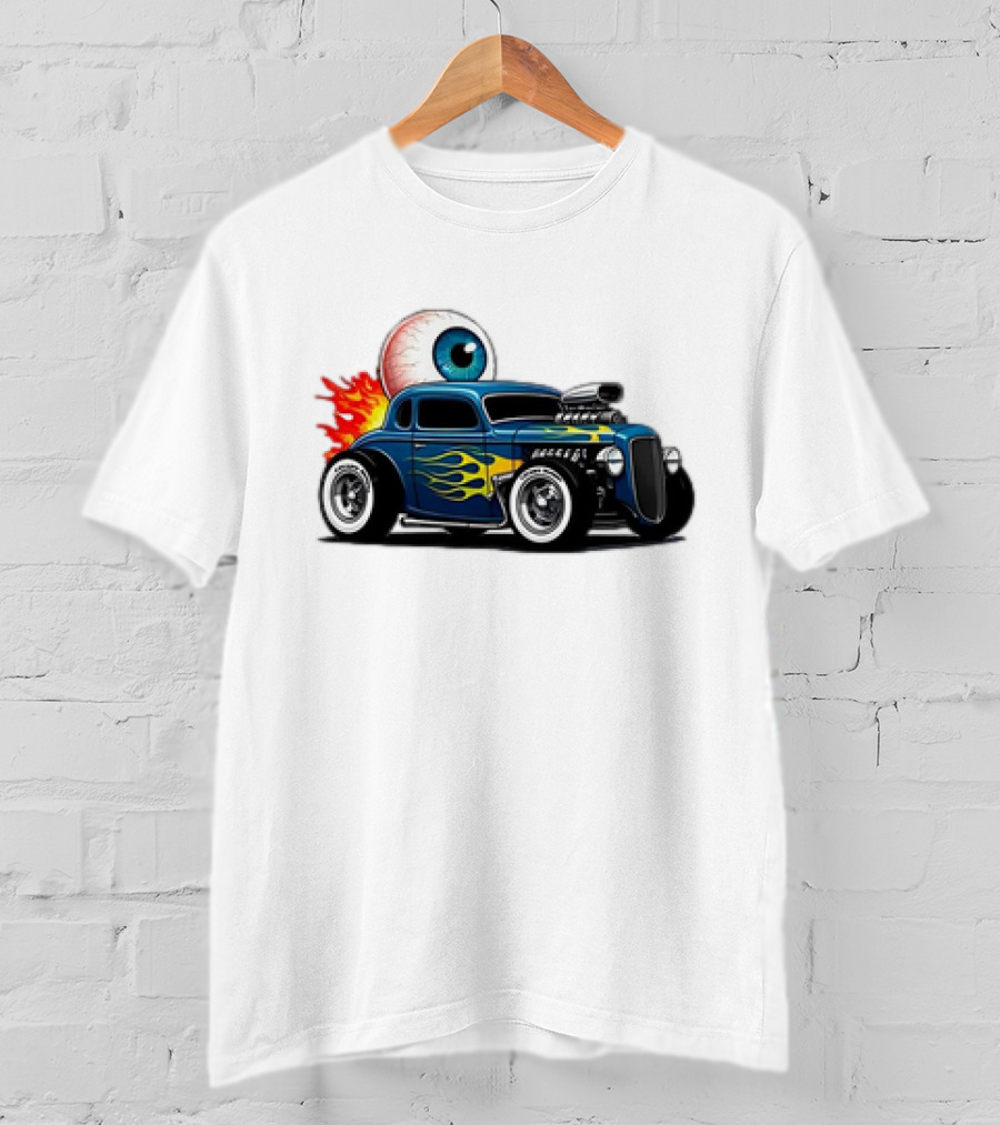 Le Hot Rod D’Eyeba11 Eye-Flame Car T-Shirt