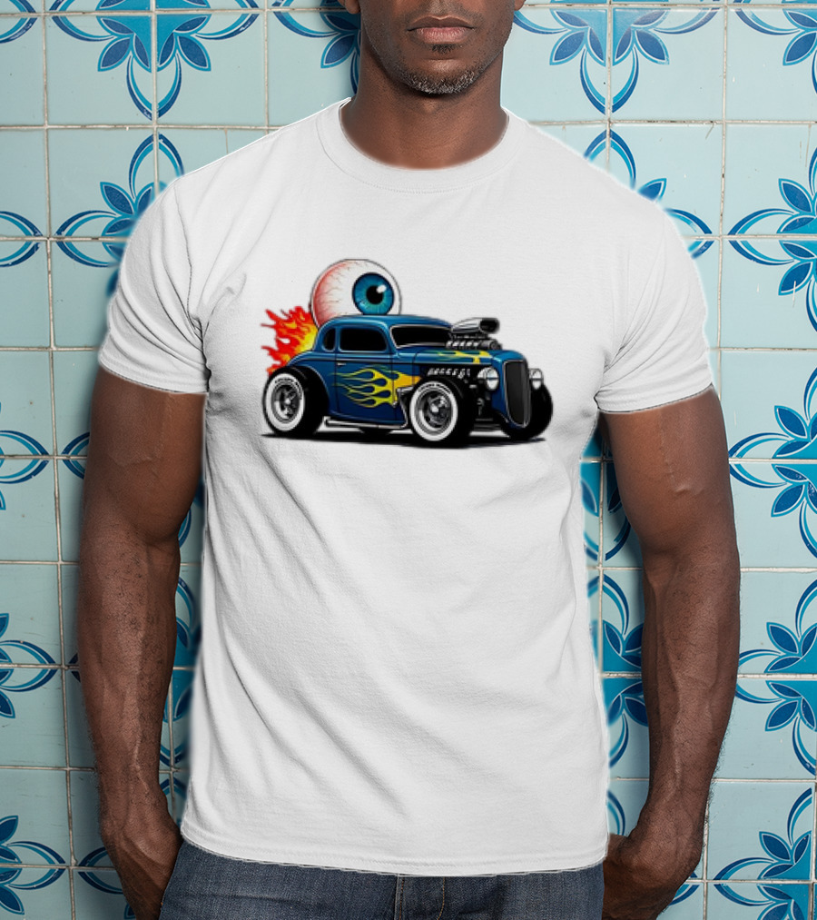 Le Hot Rod D’Eyeba11 Eye-Flame Car T-Shirt