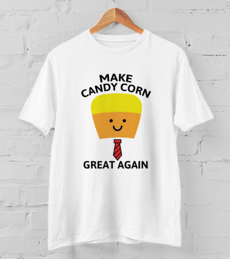 MAKE CANDY CORN GREAT AGAIN Candy Corn Face With Yellow Hair And Red Tie T-Shirt