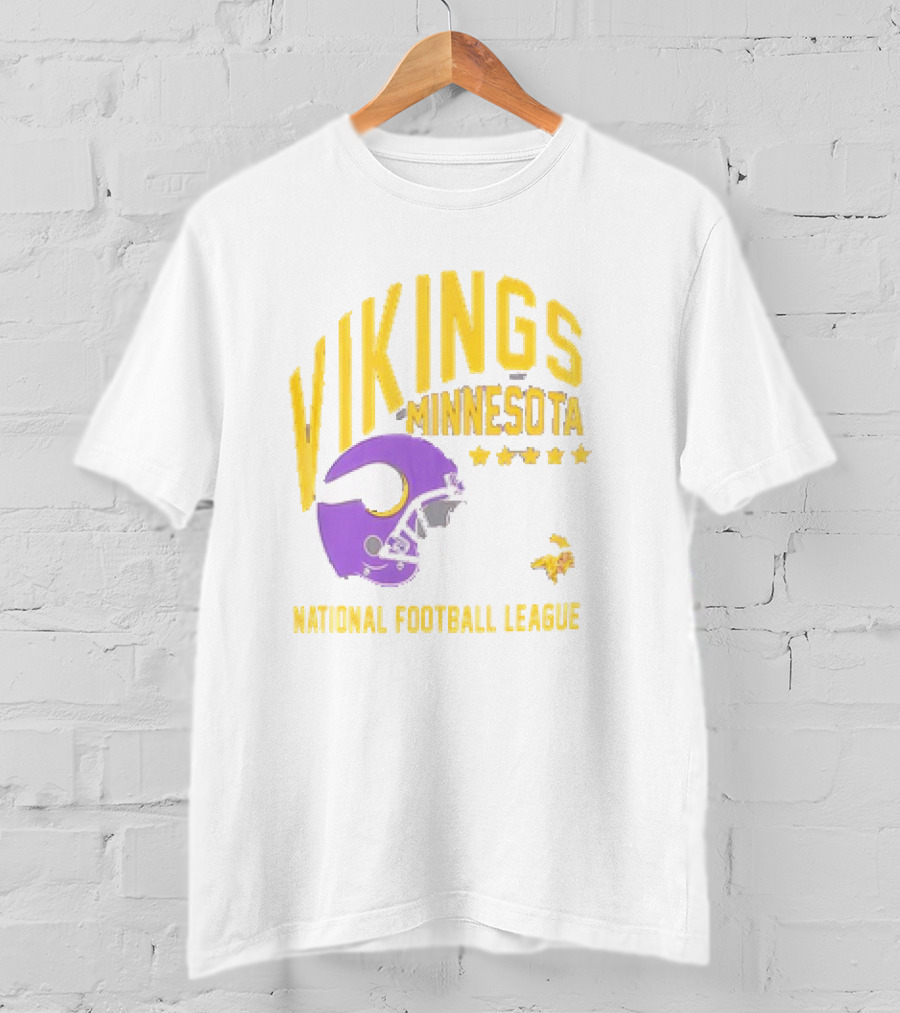 Minnesota Vikings National Football League Helmet Stars T-Shirt