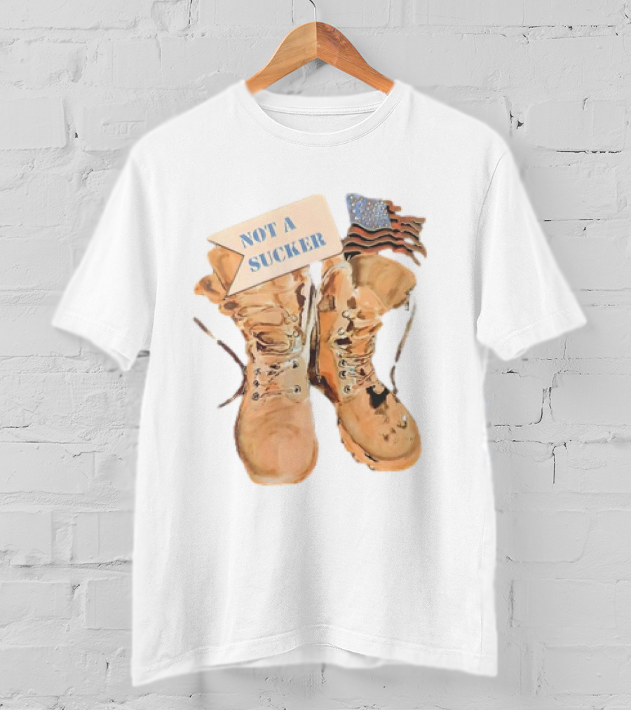 Not A Sucker American Classic Boots Flag T-Shirt