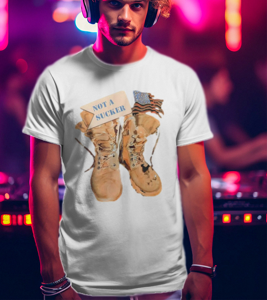 Not A Sucker American Classic Boots Flag T-Shirt