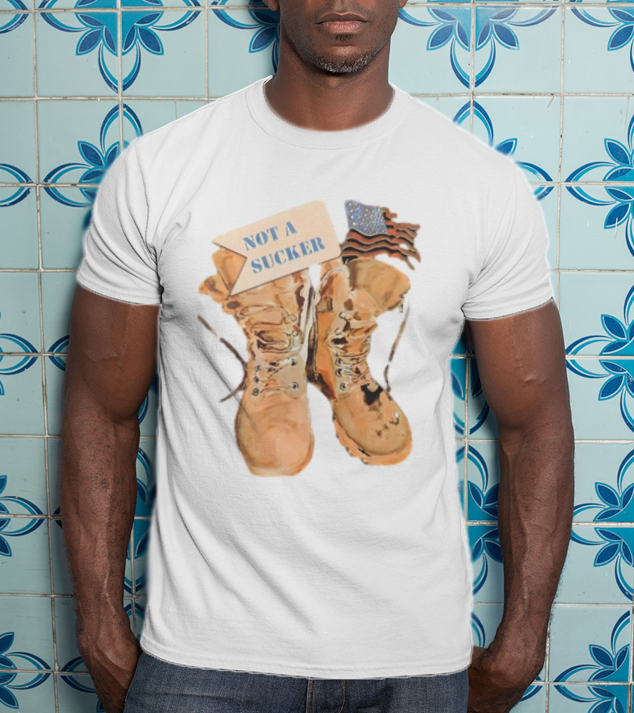 Not A Sucker American Classic Boots Flag T-Shirt