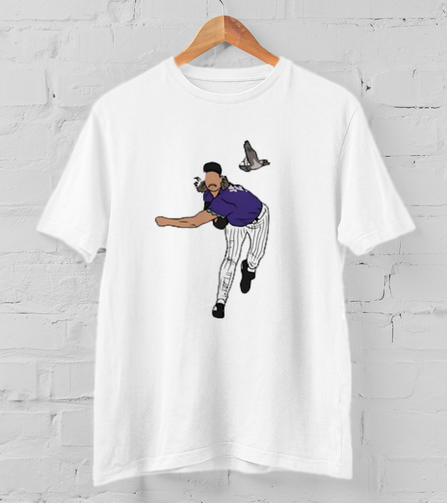 Randy Johnson Bird Collision Moment Baseball T-Shirt
