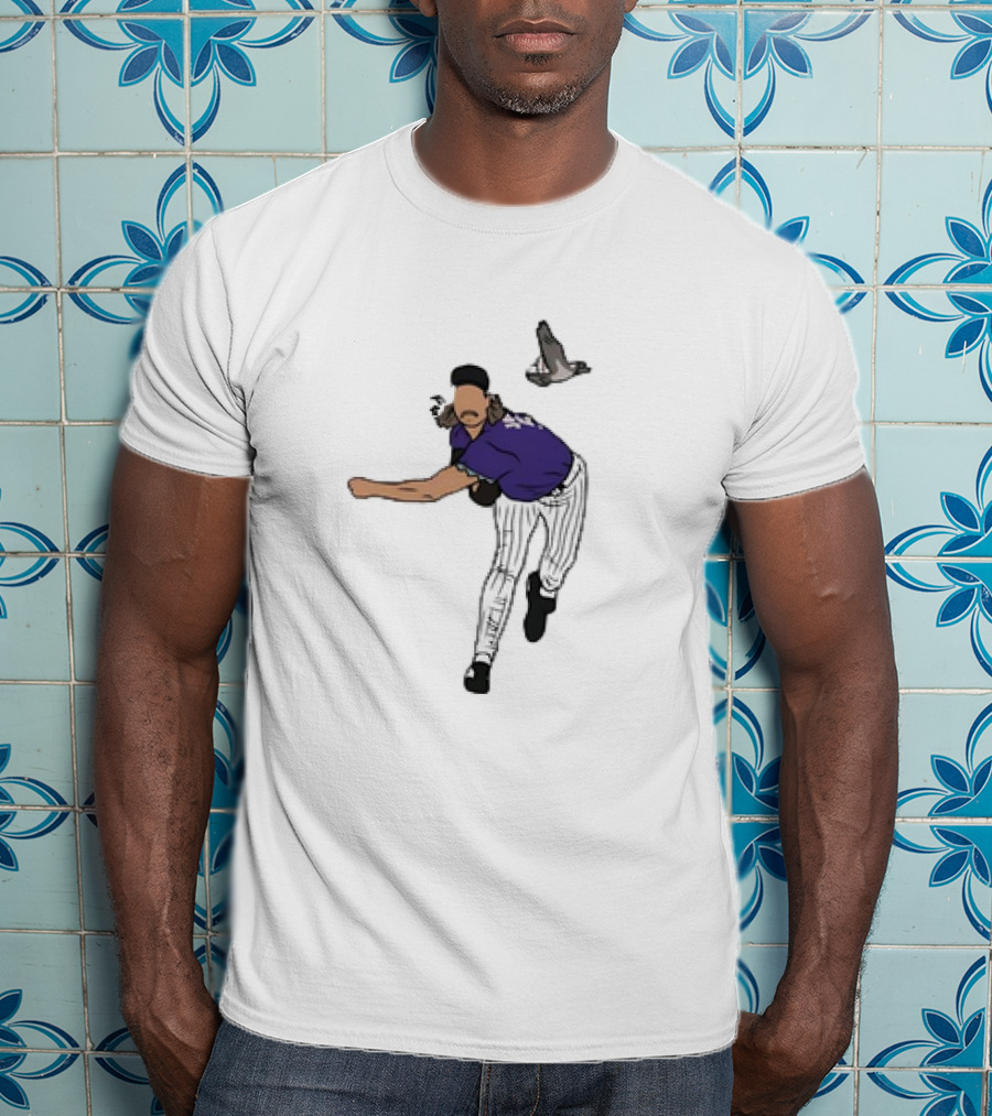 Randy Johnson Bird Collision Moment Baseball T-Shirt