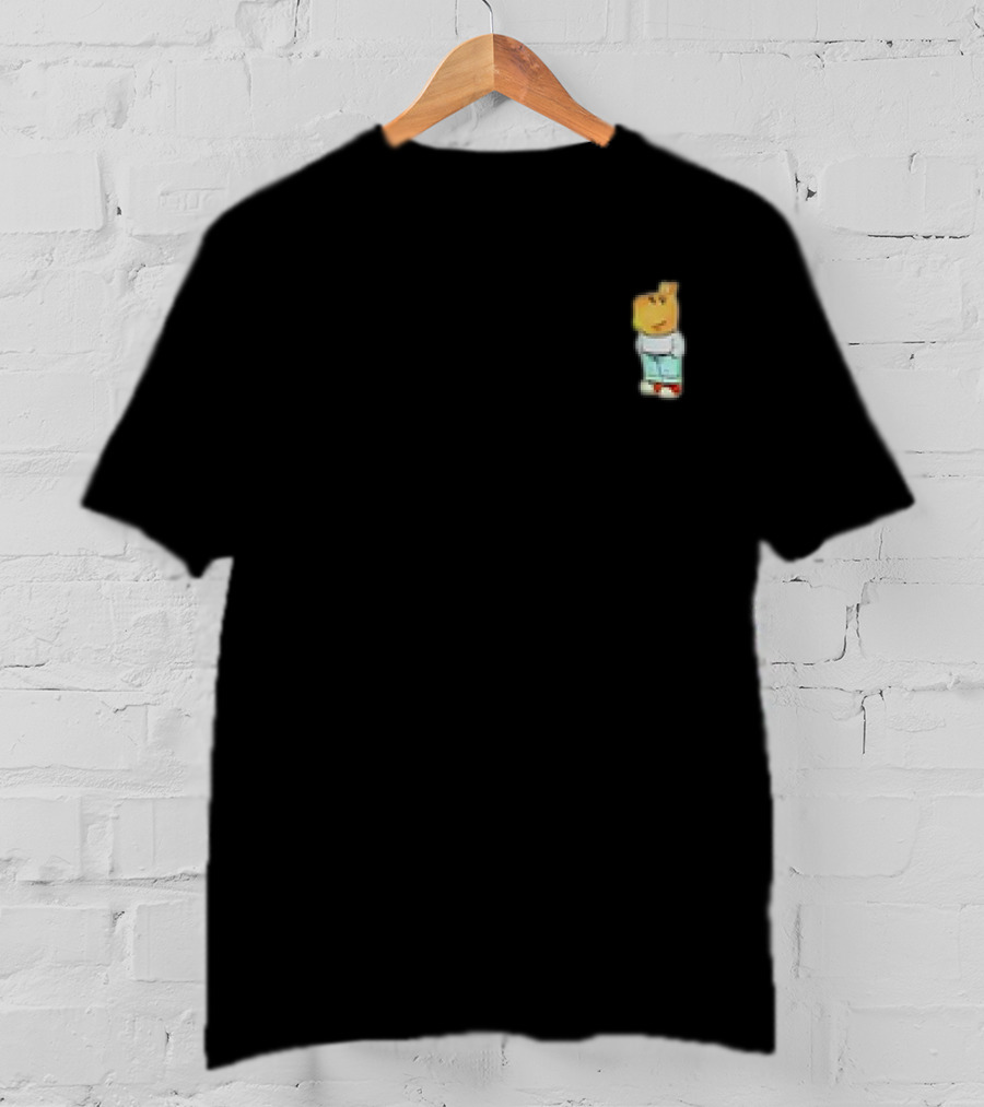 Chill Guy Dog Cartoon With Light Blue Outfit And Red Shoes T-Shirt
