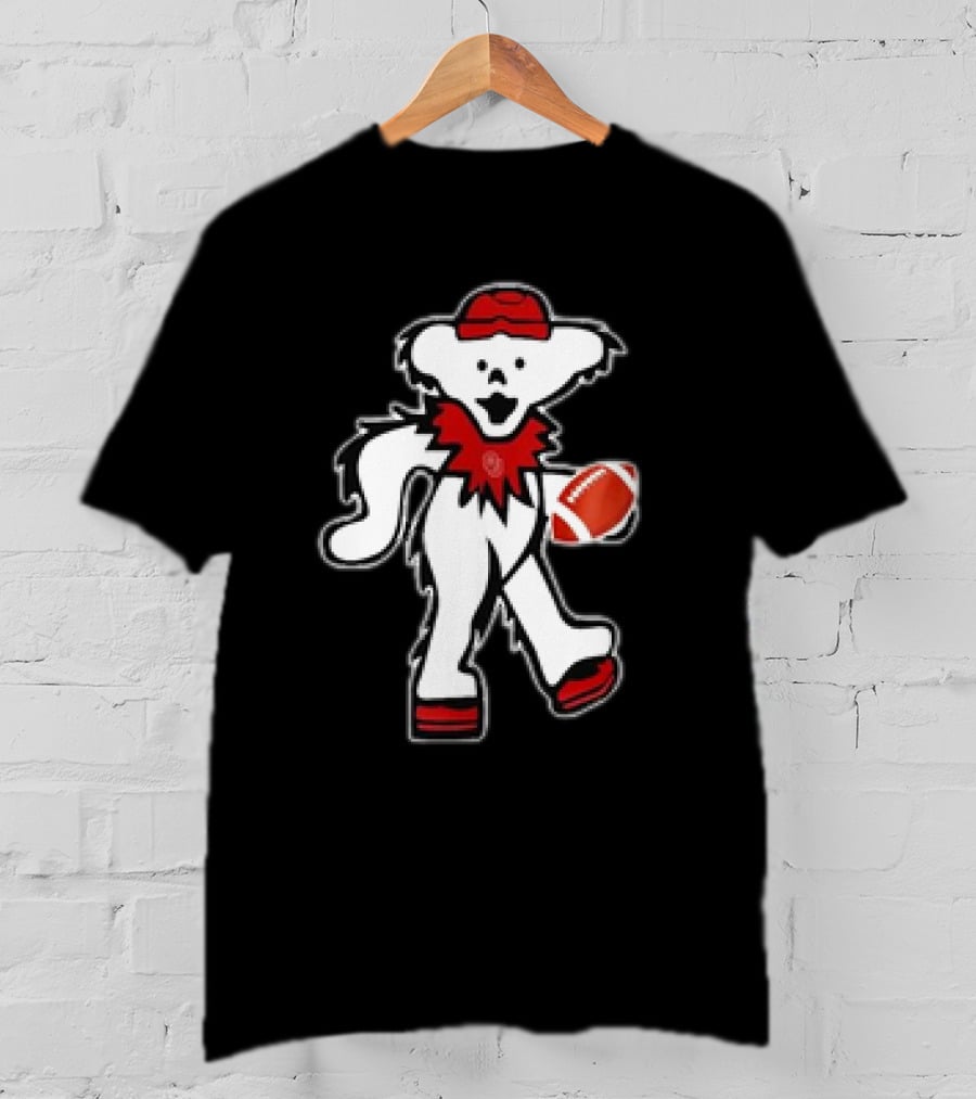 Grateful Dead X Oklahoma Sooners Dancing Bear Football T-Shirt