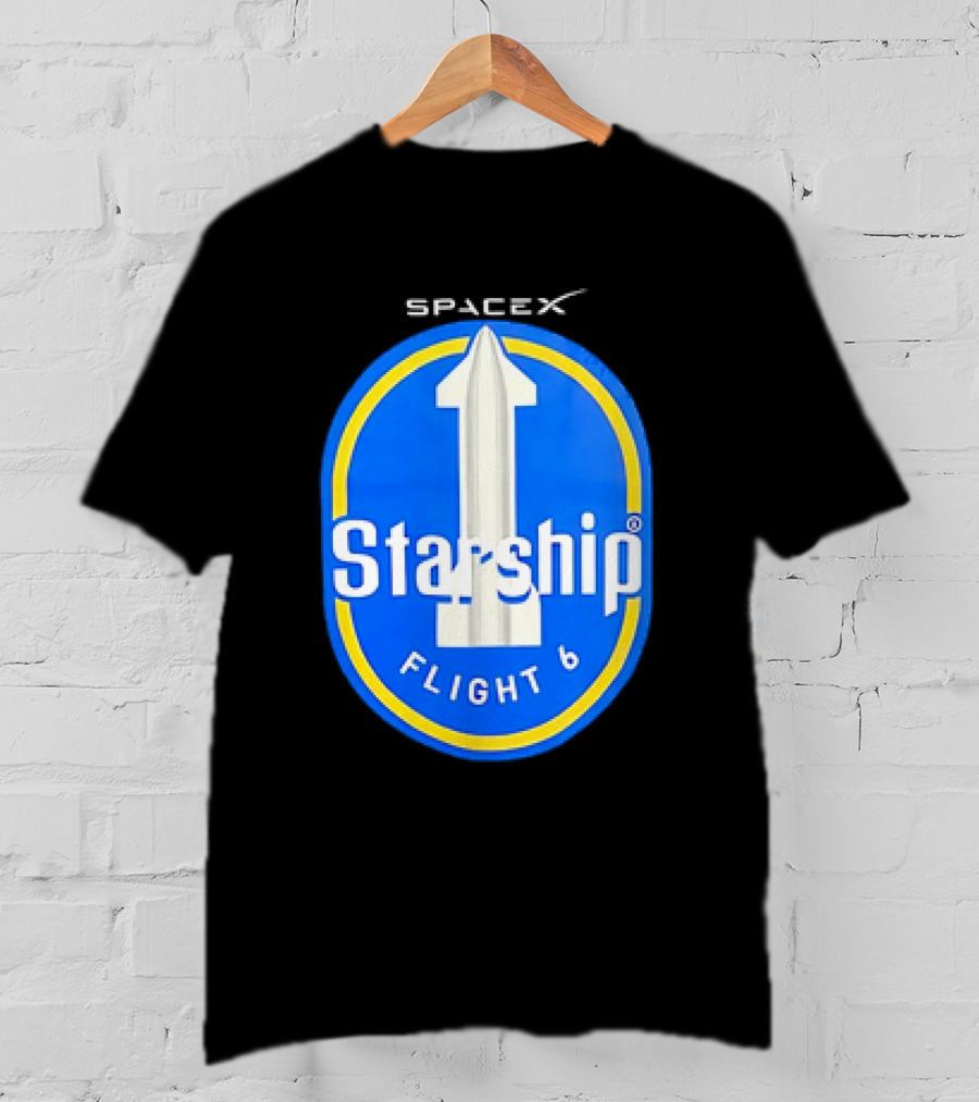 SpaceX Starship Flight 6 Emblem With Rocket T-Shirt