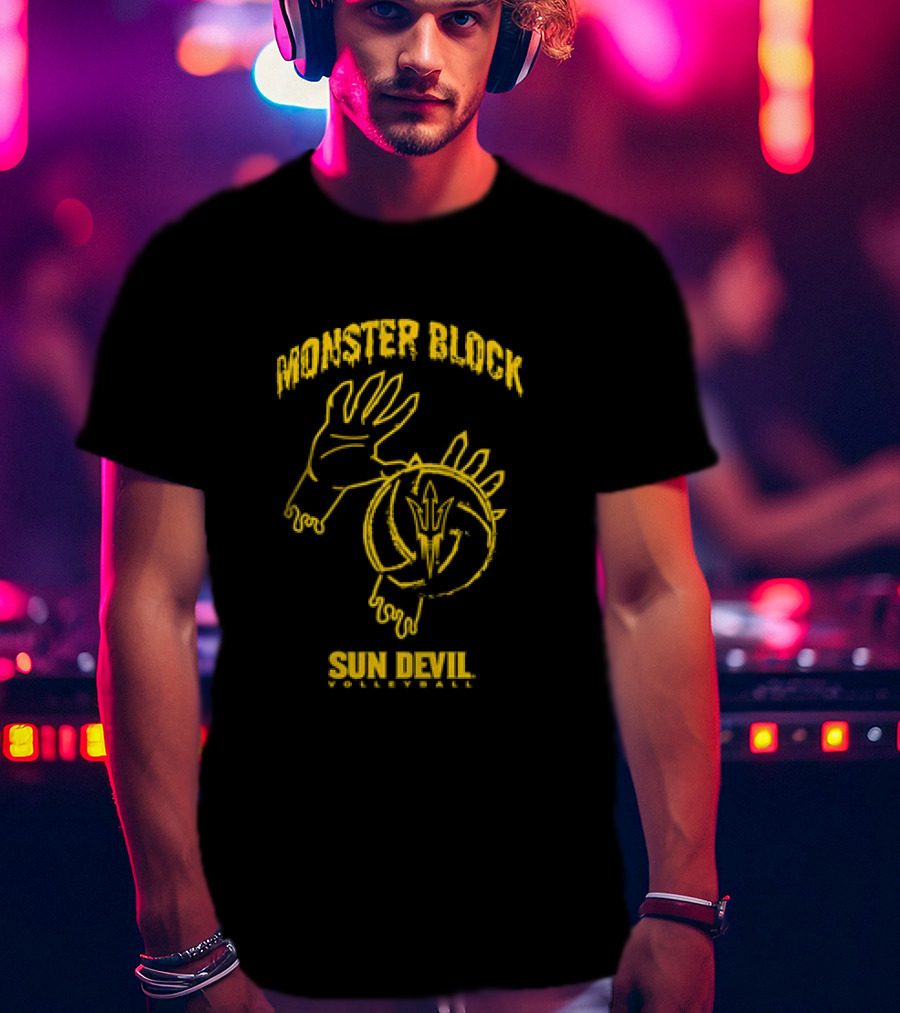 Monster Block Sun Devil Volleyball T-Shirt