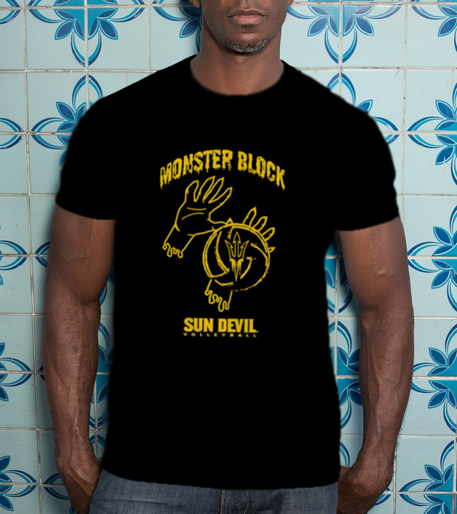 Monster Block Sun Devil Volleyball T-Shirt