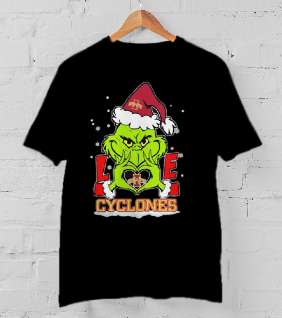 The Grinch Christmas Love Cyclones Iowa State Football T-Shirt