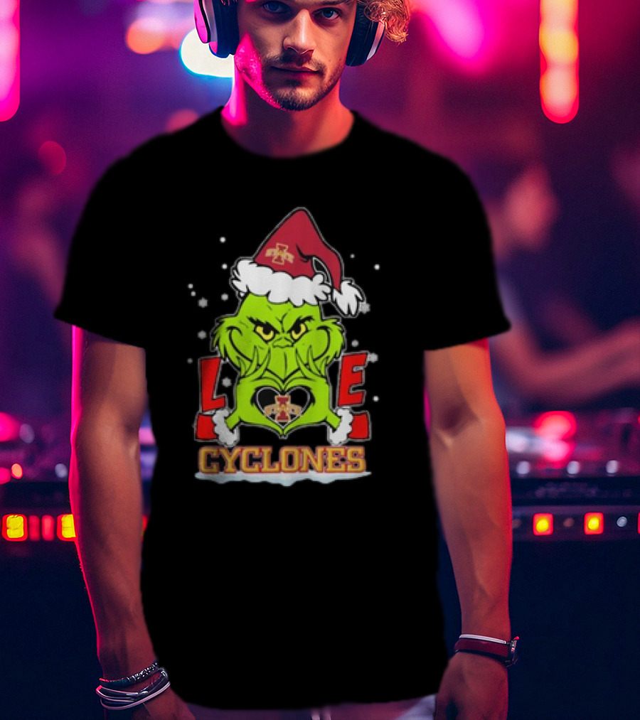 The Grinch Christmas Love Cyclones Iowa State Football T-Shirt