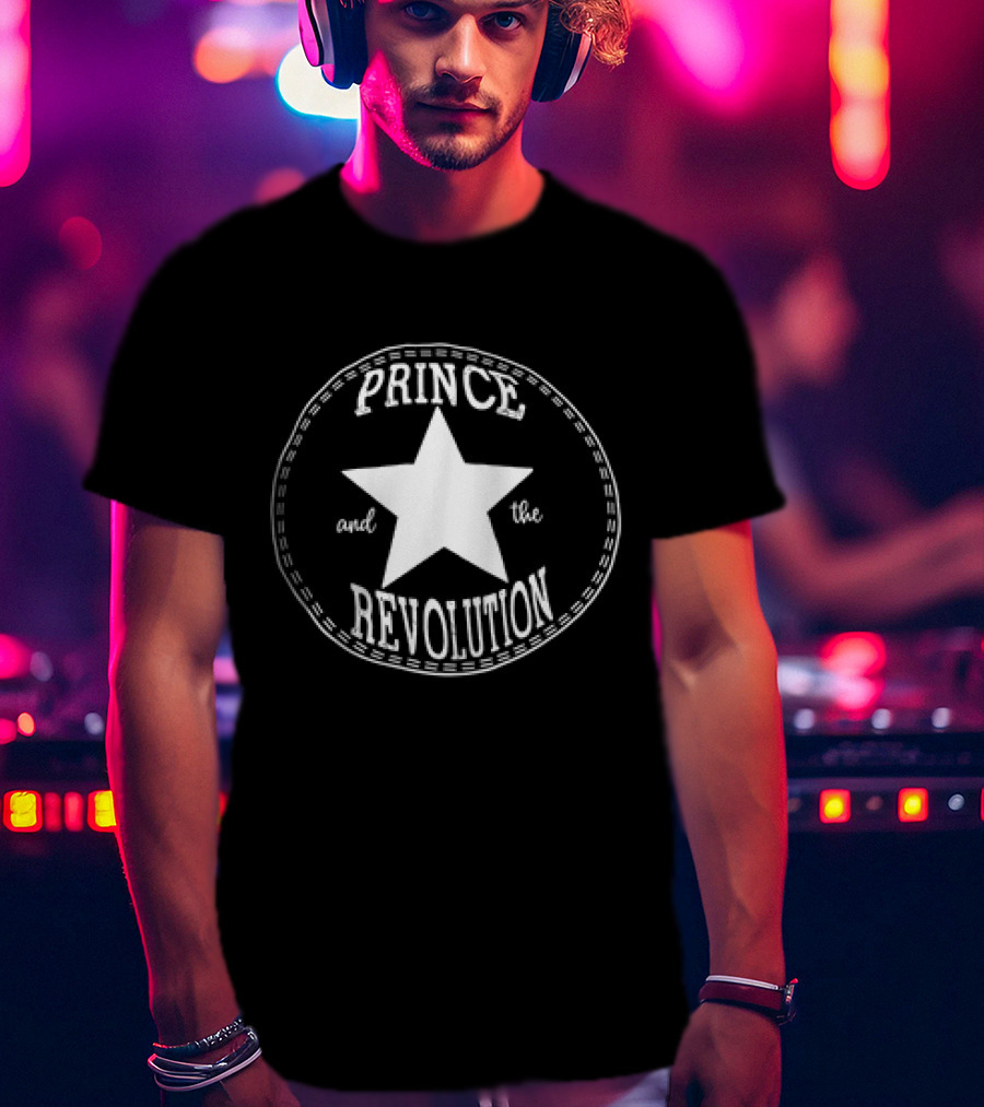Prince And The Revolution White Star Circular T-Shirt