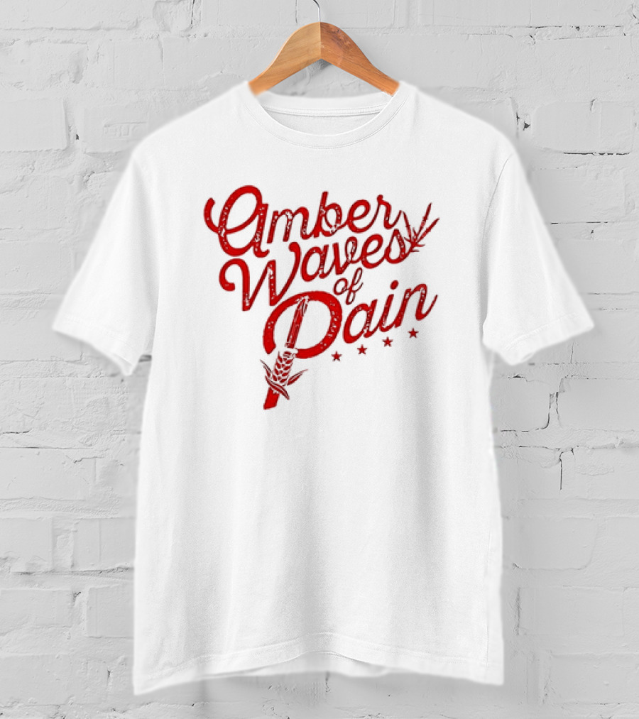 Amber Waves Of Pain Farm Style Red Barn And Wheat T-Shirt