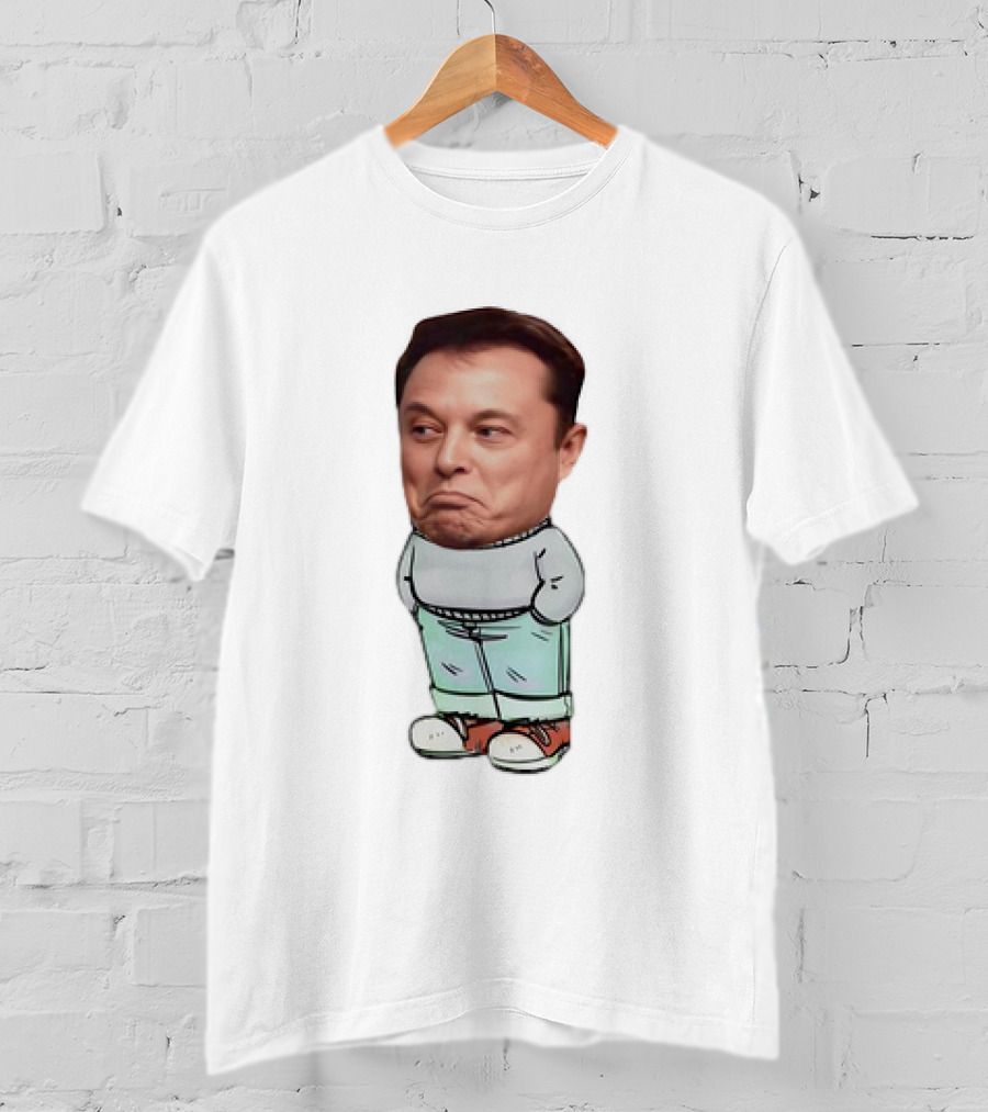 Elon Musk Cartoon Character Chill Guy With Dog Attire T-Shirt