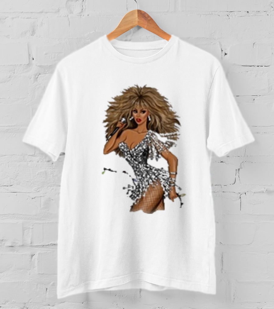 White Christmas Hayden Williams Tina Turner Glamorous Sequin Diva T-Shirt