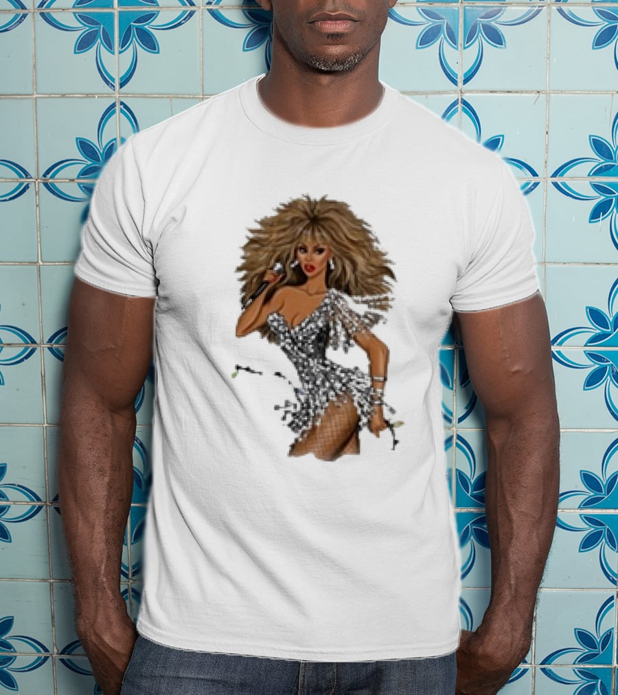 White Christmas Hayden Williams Tina Turner Glamorous Sequin Diva T-Shirt