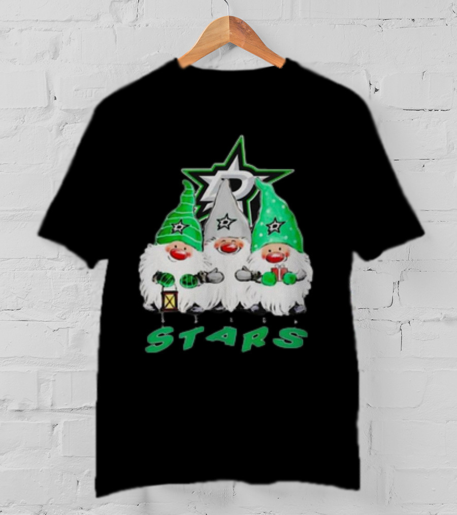 Dallas Stars Christmas Gnomes Festive NHL T-Shirt