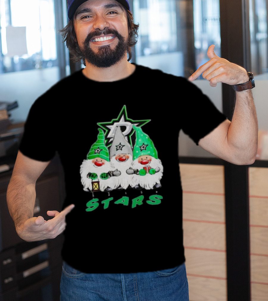Dallas Stars Christmas Gnomes Festive NHL T-Shirt