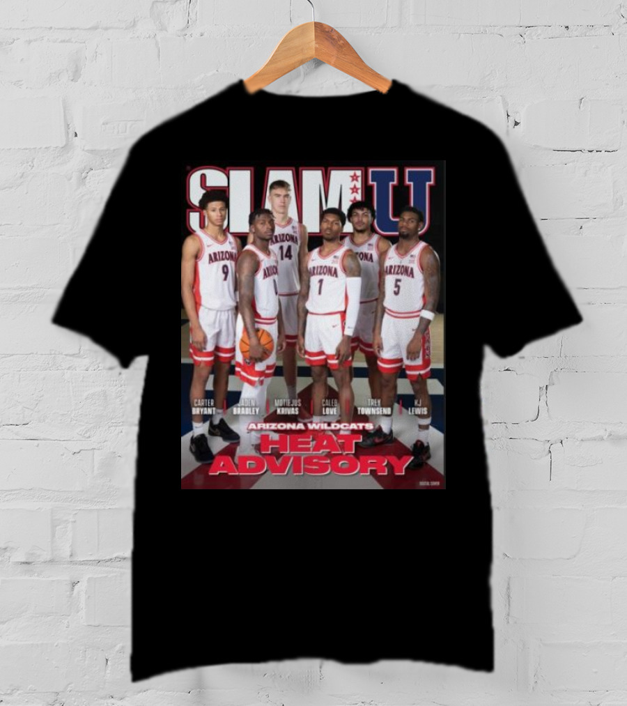 SLAM U Arizona Wildcats Heat Advisory Basketball T-Shirt