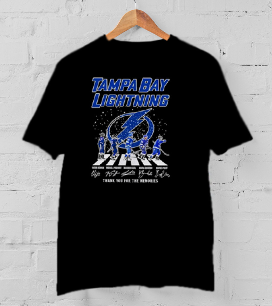 Tampa Bay Lightning Hockey Abbey Road Thank You For The Memories Signatures T-Shirt