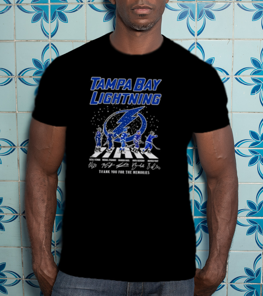 Tampa Bay Lightning Hockey Abbey Road Thank You For The Memories Signatures T-Shirt
