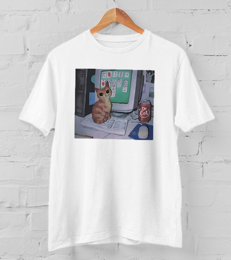 Cat Kelly Pringle Dr Cat Computer Solitaire T-Shirt
