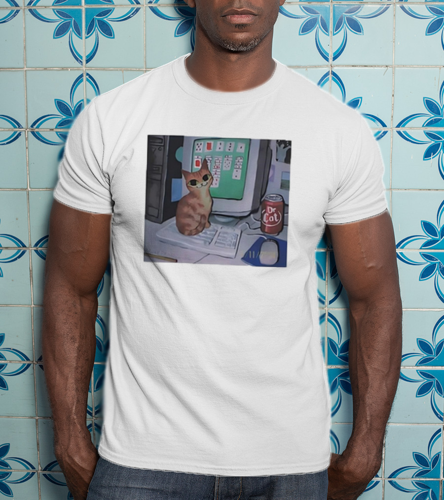 Cat Kelly Pringle Dr Cat Computer Solitaire T-Shirt