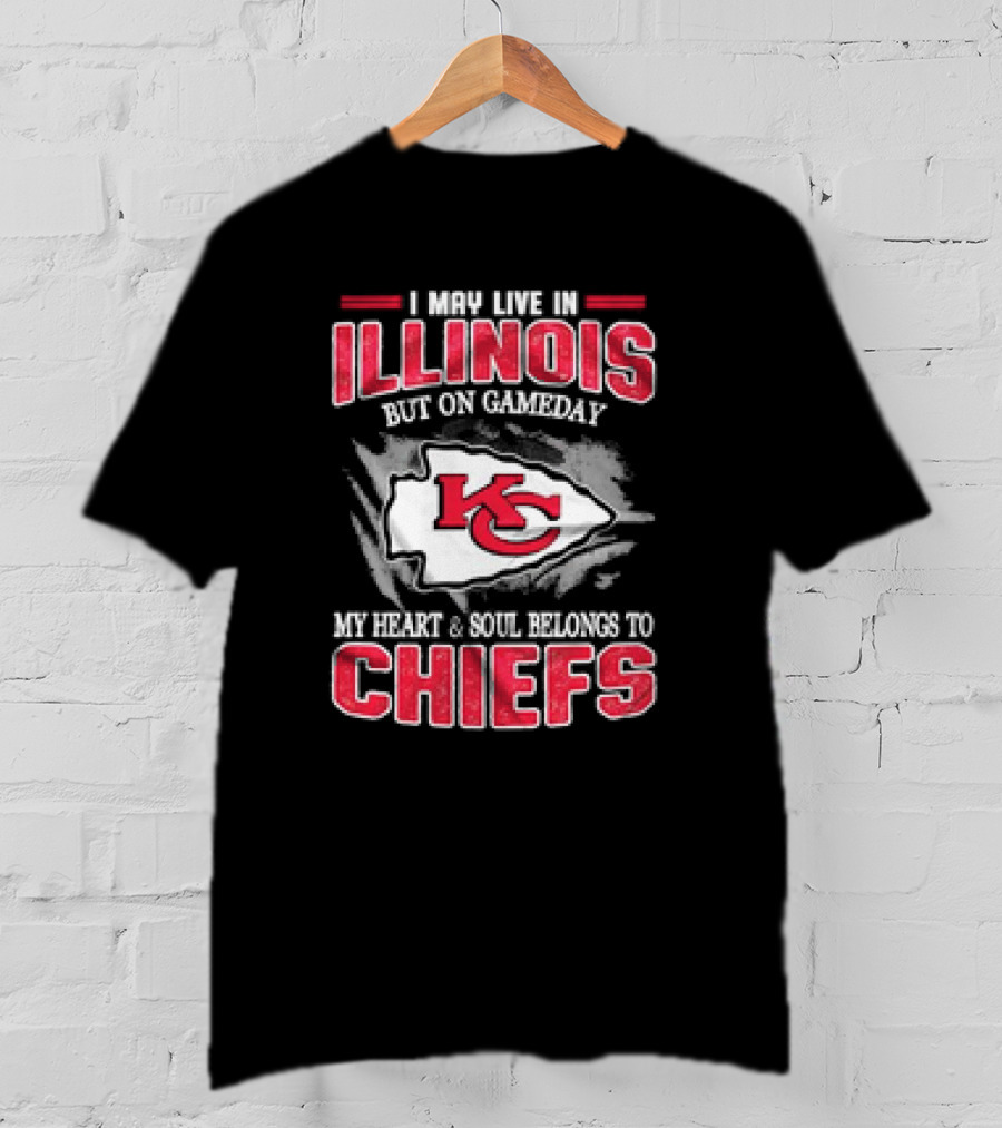 Illinois Gameday Heart And Soul Belongs To Kansas City Chiefs T-Shirt
