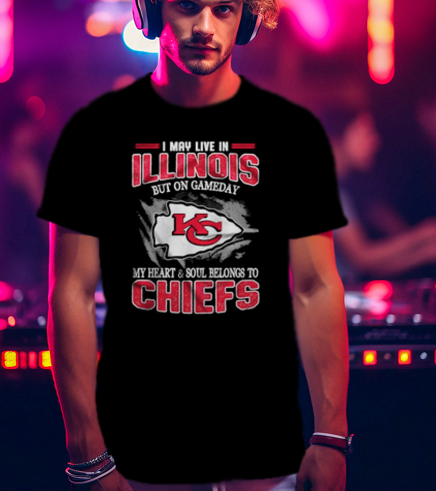Illinois Gameday Heart And Soul Belongs To Kansas City Chiefs T-Shirt