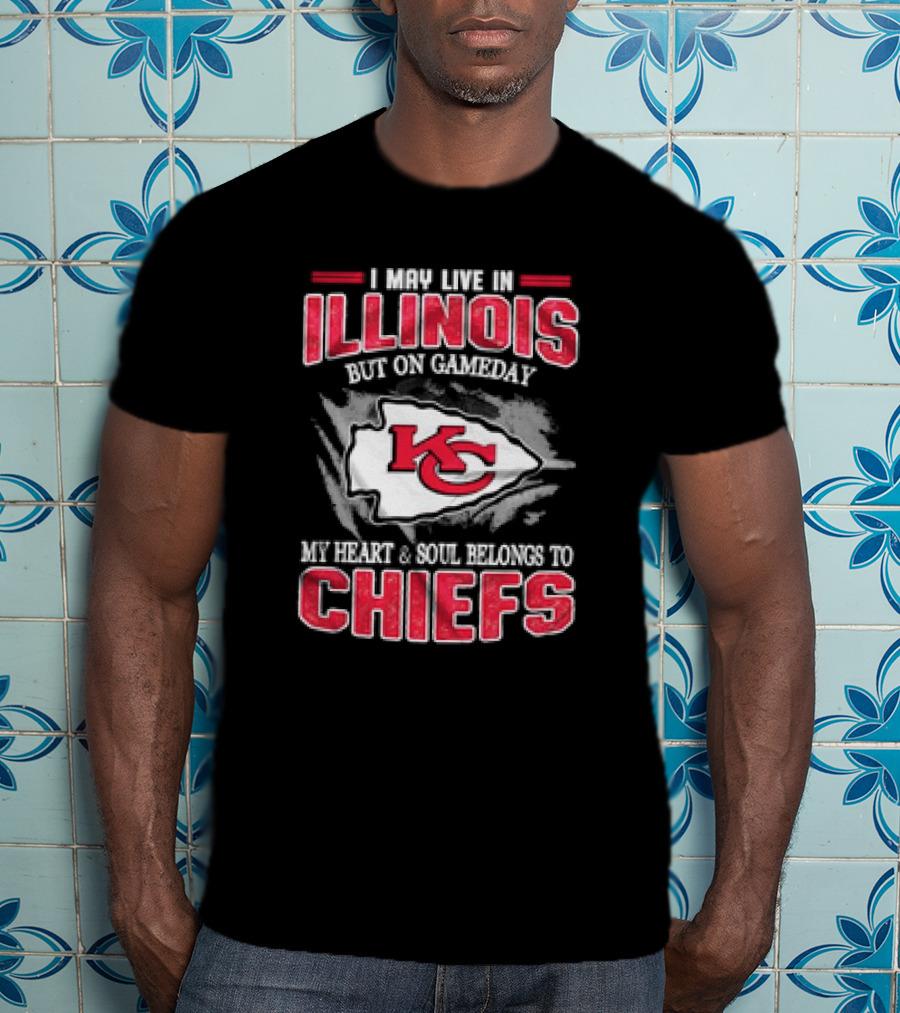 Illinois Gameday Heart And Soul Belongs To Kansas City Chiefs T-Shirt