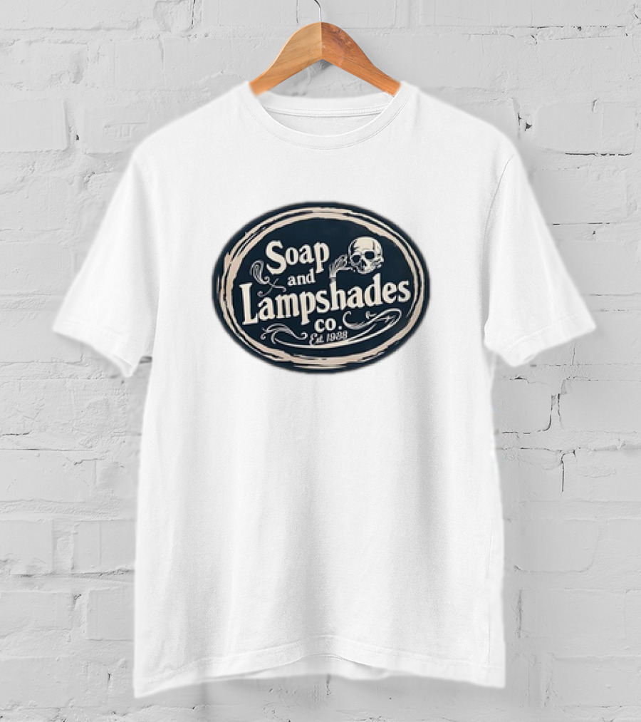 Soap And Lampshades Co Est 1938 Skull Motif T-Shirt