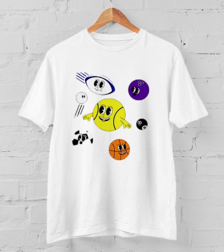 Andy Murray For UNICEF Funny Cartoon Ball Characters T-Shirt
