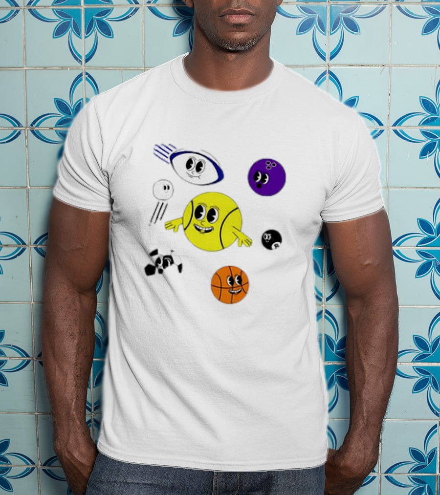 Andy Murray For UNICEF Funny Cartoon Ball Characters T-Shirt