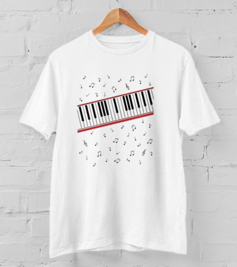 Beat It Musical Notes Piano Keys T-Shirt